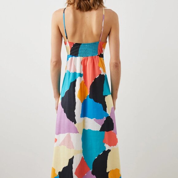 Rails | Maxi Sabina Dress Summer Color-block Spagetti Strap Small 100% Cotton - Picture 16 of 16